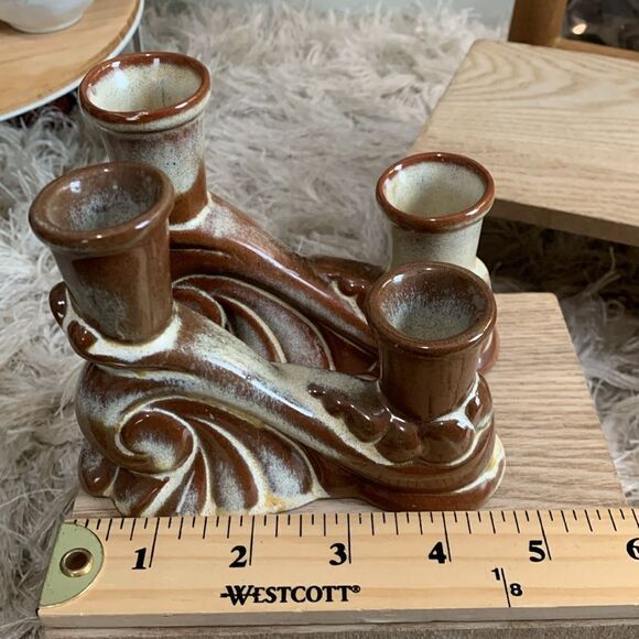 Vintage Frankoma Pottery 304 Candleholders *Note Not A Matching Pair - Picture 14 of 17